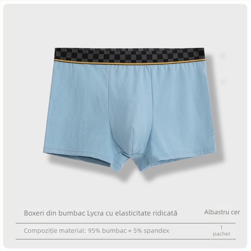 Boxeri pentru bărbați, respirabili, cu LYCRA și bumbac, căptușeală din plasă