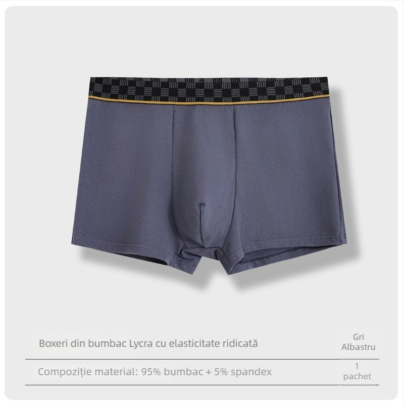 Boxeri pentru bărbați, respirabili, cu LYCRA și bumbac, căptușeală din plasă