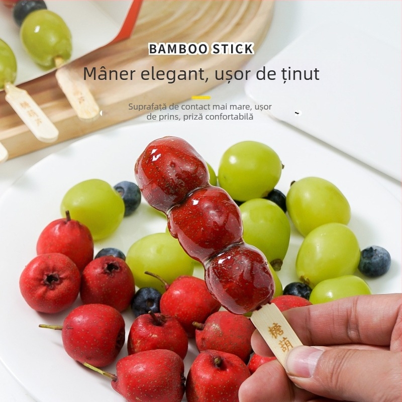 Frigărui de fructe de unică folosință cu bețe din bambus, mini frigărui drăguțe cu desene animate pentru stand