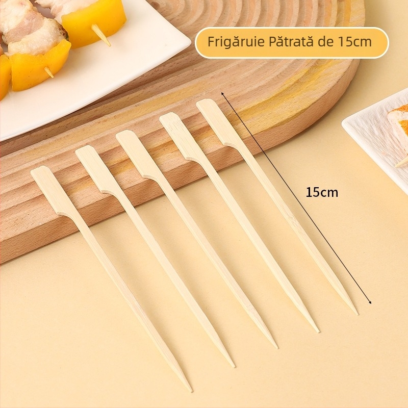 Bețe de bambus pentru fructe, de unică folosință, 12 cm, pachet 50 buc., pentru fructe și pâine, decorare alimentară