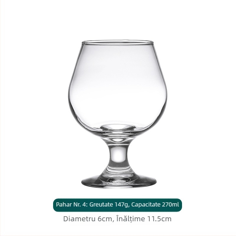Pahar de brandy cu picior scurt, pentru vin roșu și whisky, pahar din sticlă cu corp mare, 301–400 ml