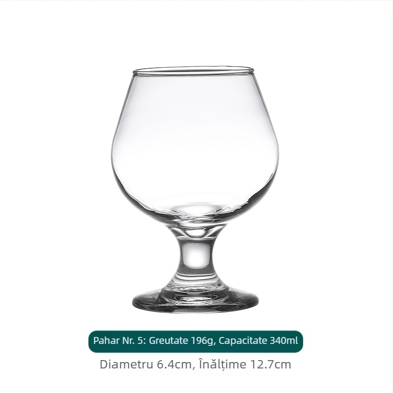 Pahar de brandy cu picior scurt, pentru vin roșu și whisky, pahar din sticlă cu corp mare, 301–400 ml