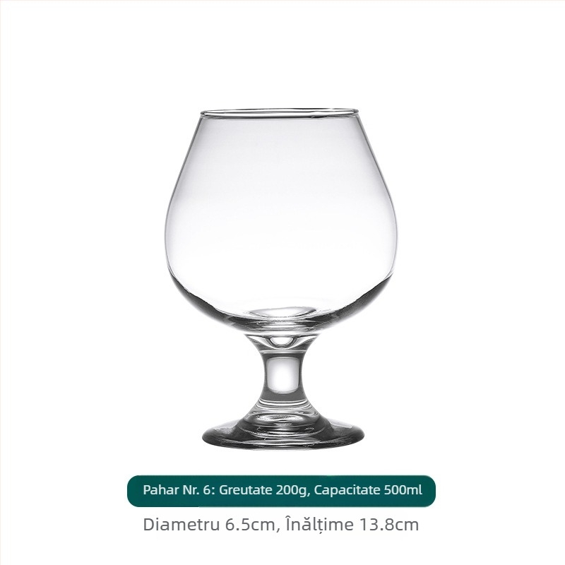 Pahar de brandy cu picior scurt, pentru vin roșu și whisky, pahar din sticlă cu corp mare, 301–400 ml