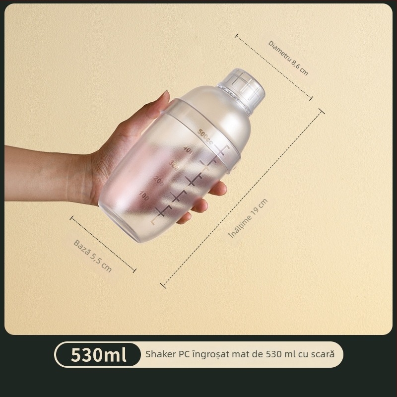 Shaker pentru ceai cu lapte, cu scară de măsurare, vas îngroșat