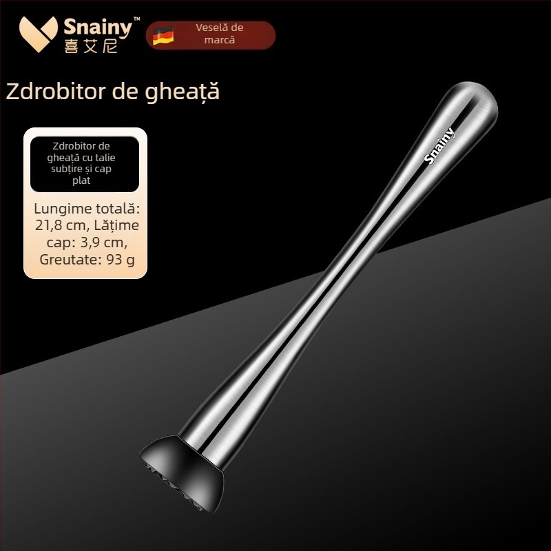 Ciocan de gheață din oțel inoxidabil și muddler pentru cocktailuri, muddler de lămâie, presă pentru suc, instrument de bar
