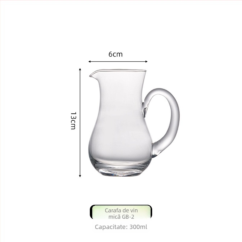 Decantor din sticlă cristal transparent pentru lichior și vin, cu dozator de turnare, 101–200 ml