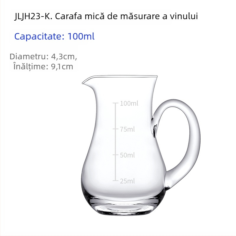 Decantor din sticlă cristal transparent pentru lichior și vin, cu dozator de turnare, 101–200 ml