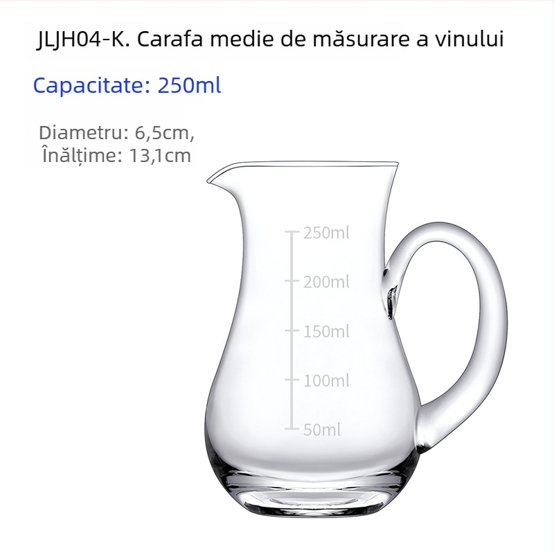 Decantor din sticlă cristal transparent pentru lichior și vin, cu dozator de turnare, 101–200 ml