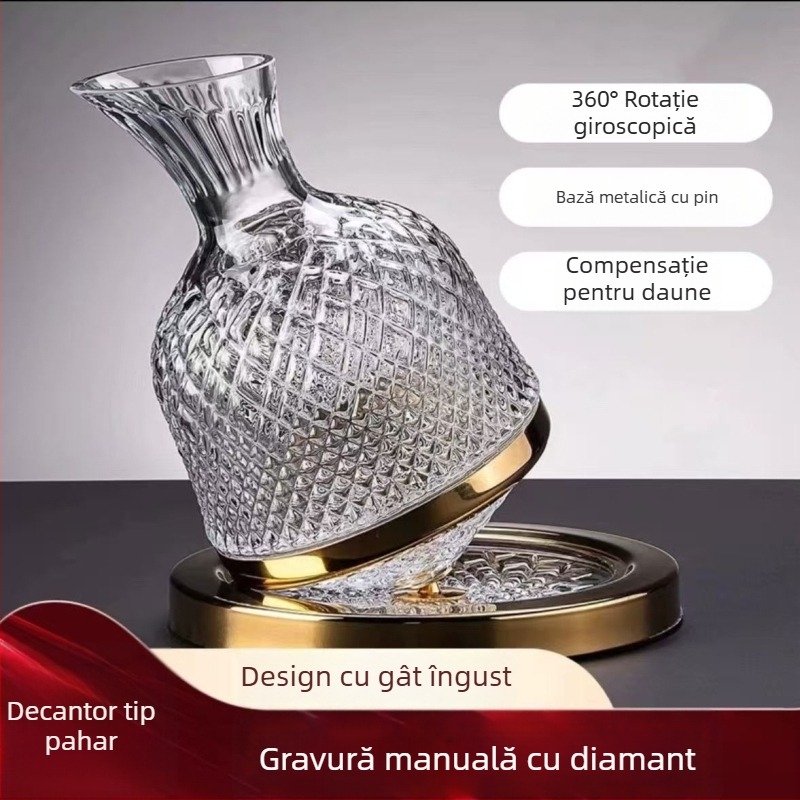 Saint Mes set decantator cristal pentru vin roșu cu turn de șampanie