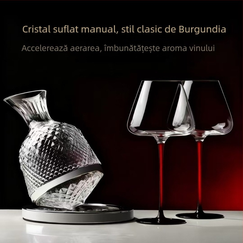 Saint Mes set decantator cristal pentru vin roșu cu turn de șampanie