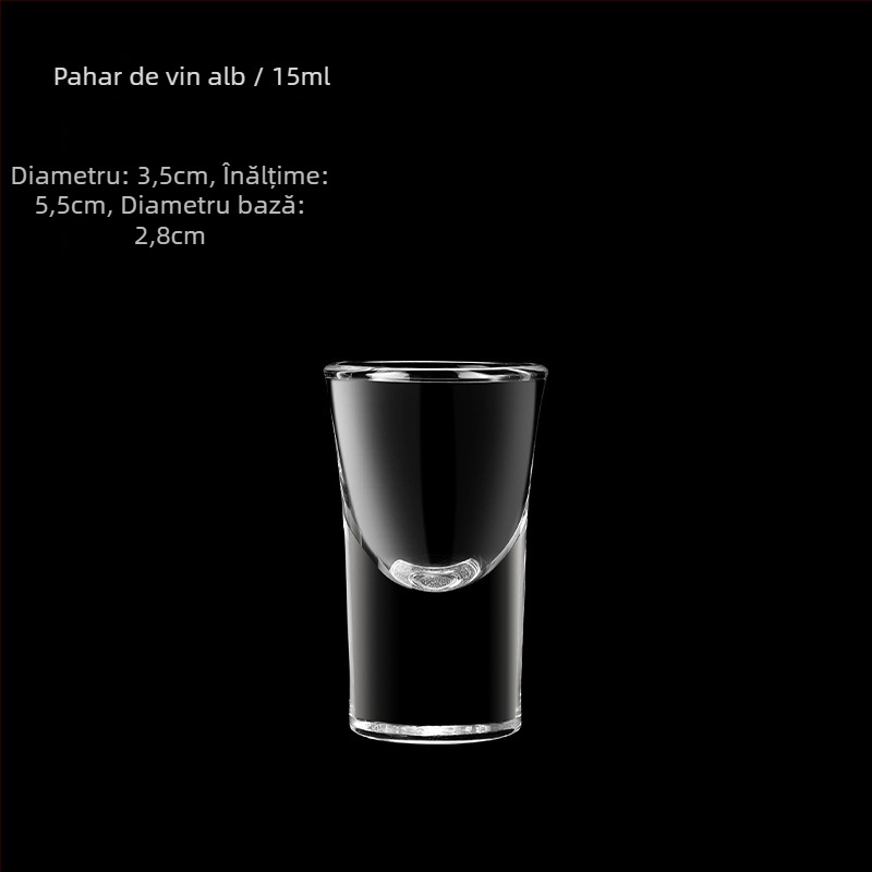 Dekanter pentru băuturi spirtoase cu scară de măsurare și pahar mic din sticlă cu mâner