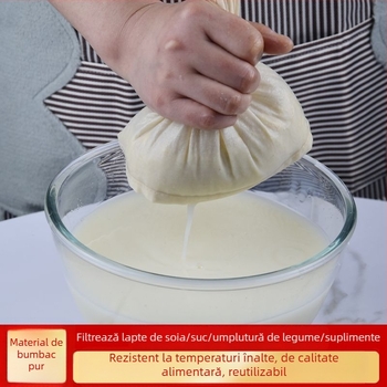 Pungă de filtrare pentru lapte de soia, cu tifon fin — pentru filtrare, fierbere, marinare și umplere; uneltă de bucătărie pentru prepararea tofu-ului