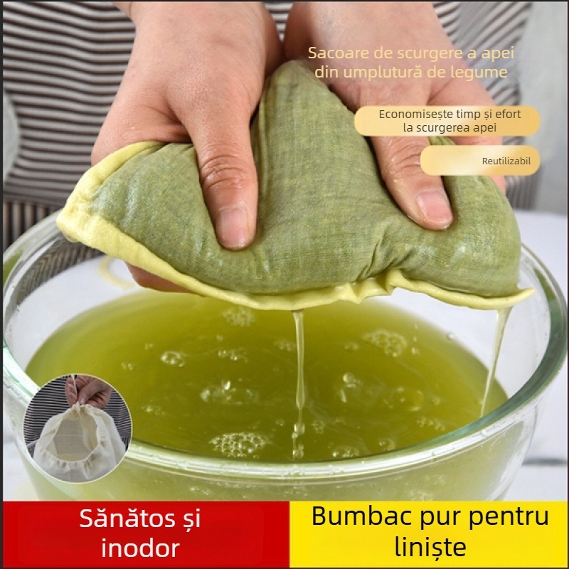 Pungă de filtrare pentru lapte de soia, cu tifon fin — pentru filtrare, fierbere, marinare și umplere; uneltă de bucătărie pentru prepararea tofu-ului