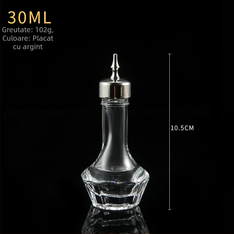 Sticluță din sticlă pentru bitters și absint — recipient mic pentru cocktailuri cu pipetă