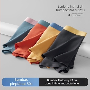 Lenjerie intimă bărbătească fără cusături din bumbac, respirabilă, antibacteriană, cu design color-block