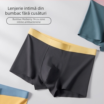 Lenjerie intimă bărbătească fără cusături din bumbac, respirabilă, antibacteriană, cu design color-block
