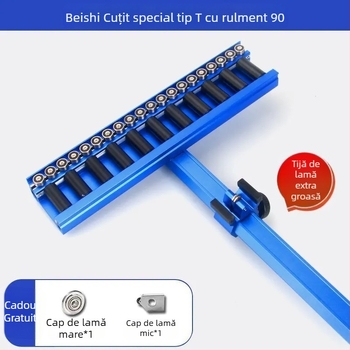 Unealtă tip T pentru plăci, cu rolă cu rulment și scripet, pentru plăci ceramice, plăci de podea și plăci din piatră