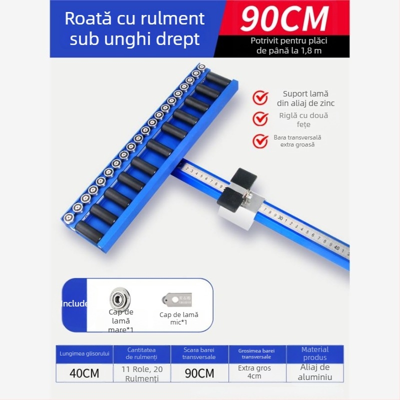 Unealtă tip T pentru plăci, cu rolă cu rulment și scripet, pentru plăci ceramice, plăci de podea și plăci din piatră