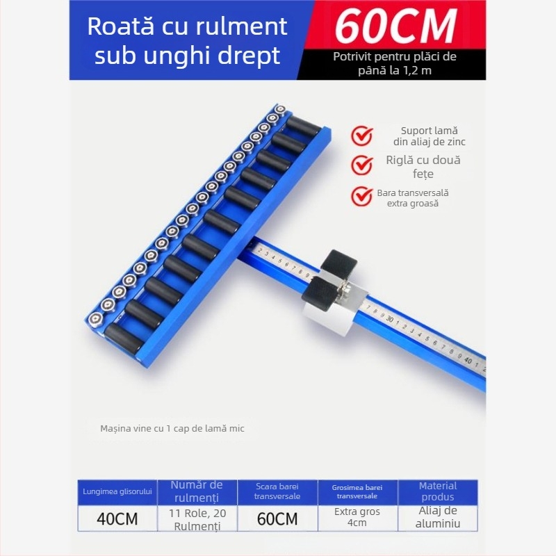 Unealtă tip T pentru plăci, cu rolă cu rulment și scripet, pentru plăci ceramice, plăci de podea și plăci din piatră