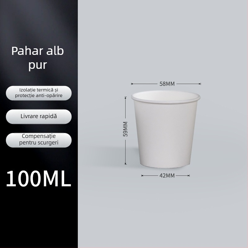 Cupe de hârtie mini, de unică folosință, albe, pentru degustare, 30 ml