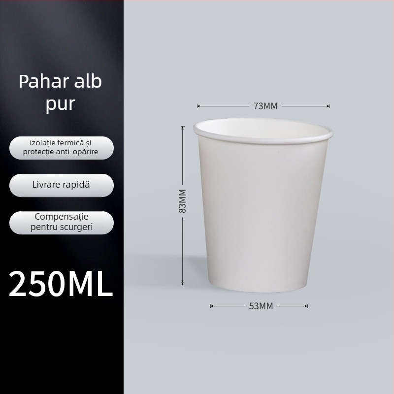 Cupe de hârtie mini, de unică folosință, albe, pentru degustare, 30 ml