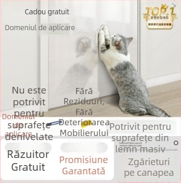 Protector transparent pentru marginea canapelei, anti-zgârieturi de pisică, PVC