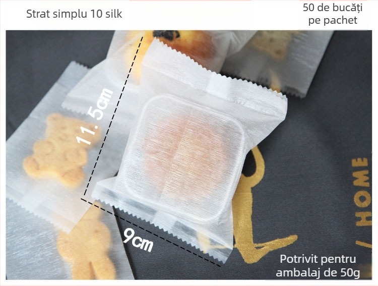Saci sigilare pentru Festivalul de Toamnă, set 50 de pungi acordeon pentru biscuiți, ambalaj pentru prăjituri cu ananas și mooncake, ambalare individuală, finisaj periat