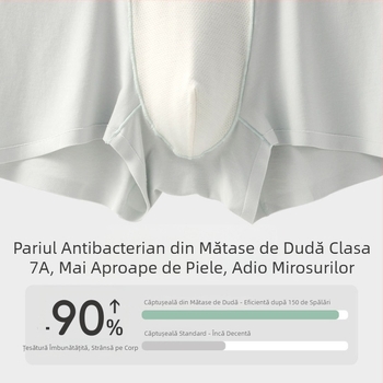 Lenjerie intimă pentru bărbați antibacteriană, Tencel Modal, 80 de fire, respirabilă, cu Lycra, boxeri talie medie, fără cusături