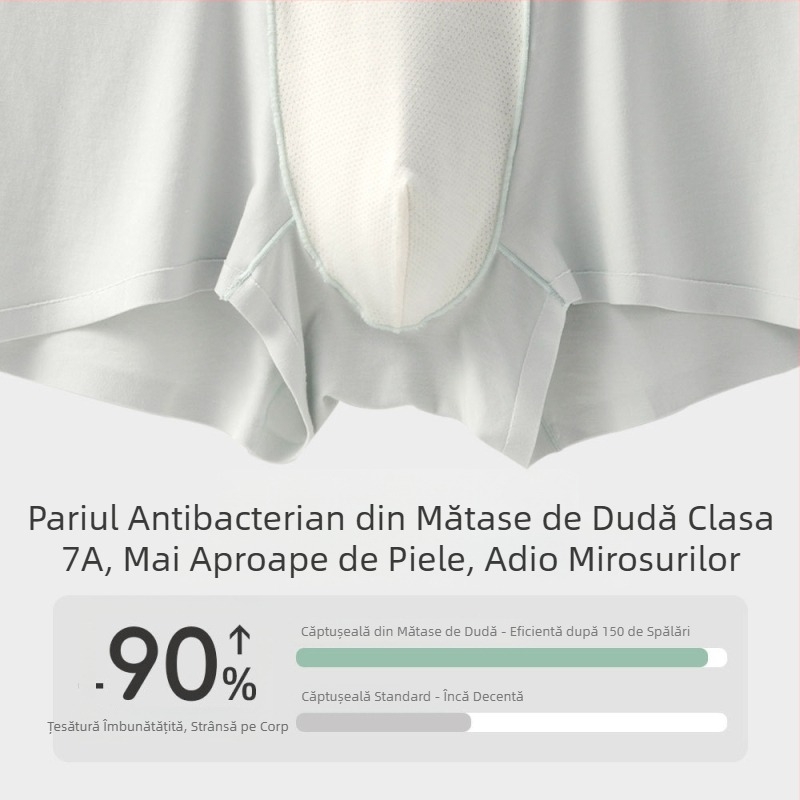 Lenjerie intimă pentru bărbați antibacteriană, Tencel Modal, 80 de fire, respirabilă, cu Lycra, boxeri talie medie, fără cusături