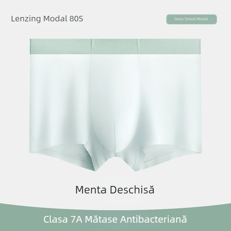 Lenjerie intimă pentru bărbați antibacteriană, Tencel Modal, 80 de fire, respirabilă, cu Lycra, boxeri talie medie, fără cusături