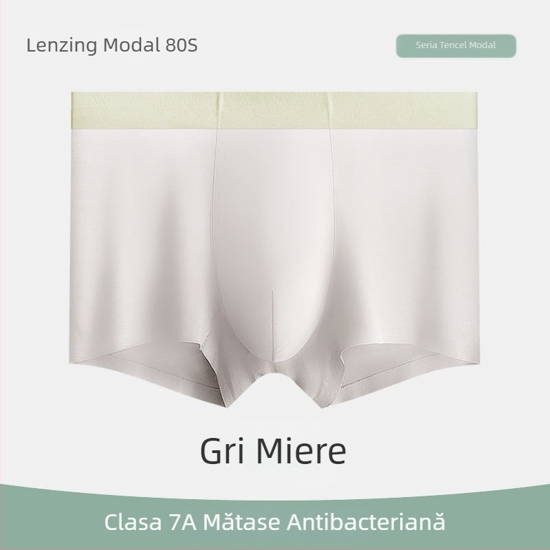 Lenjerie intimă pentru bărbați antibacteriană, Tencel Modal, 80 de fire, respirabilă, cu Lycra, boxeri talie medie, fără cusături