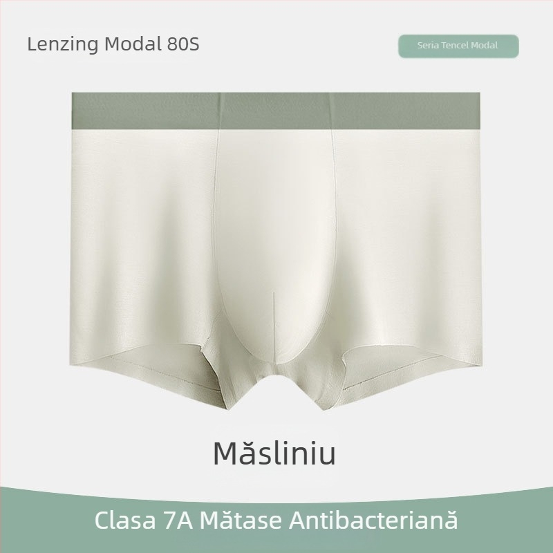 Lenjerie intimă pentru bărbați antibacteriană, Tencel Modal, 80 de fire, respirabilă, cu Lycra, boxeri talie medie, fără cusături