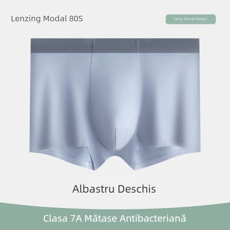 Lenjerie intimă pentru bărbați antibacteriană, Tencel Modal, 80 de fire, respirabilă, cu Lycra, boxeri talie medie, fără cusături