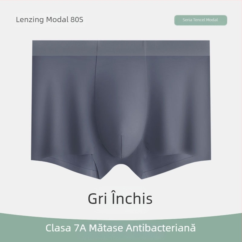Lenjerie intimă pentru bărbați antibacteriană, Tencel Modal, 80 de fire, respirabilă, cu Lycra, boxeri talie medie, fără cusături