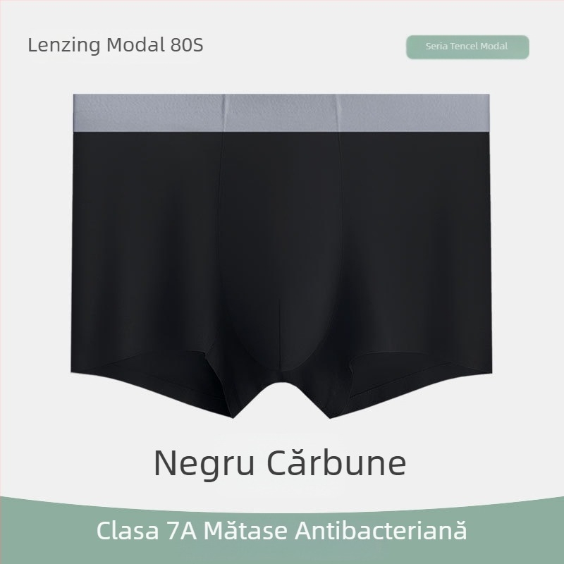 Lenjerie intimă pentru bărbați antibacteriană, Tencel Modal, 80 de fire, respirabilă, cu Lycra, boxeri talie medie, fără cusături