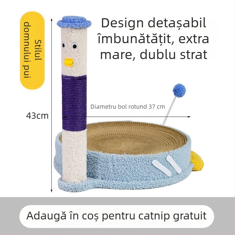 Turn de escaladare pentru pisici, cu cuib integrat și post din sisal, compact pentru spații mici