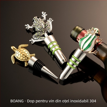 Stopper din oțel inoxidabil 304 cu etanșare din silicon alimentar, universal pentru șampanie și vin