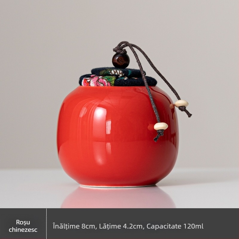 Recipient ceramic mic pentru ceai, simplu și modern, cu capac etanș, pentru depozitare portabilă