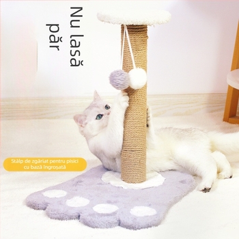 Stâlp de zgâriere pentru pisici din sisal, cadru vertical de cățărare, fără scădere a părului, rezistent la uzură, jucărie și culcuș pentru toate anotimpurile