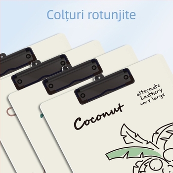 Mapă din plastic A4 cu clemă dublă pentru documente, utilizare verticală pe birou