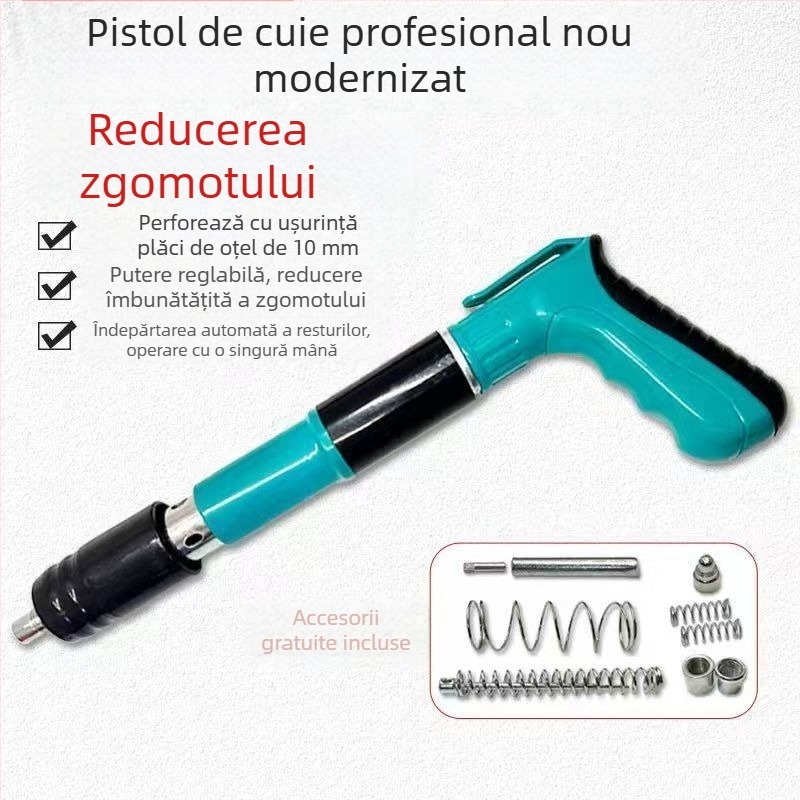 Model nou, pistol cuie silențios pentru montaj în tavan, suport pentru canal de cablu, pistol pneumatic pentru agățat, pistol cuie pentru electrician