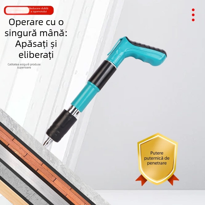 Model nou, pistol cuie silențios pentru montaj în tavan, suport pentru canal de cablu, pistol pneumatic pentru agățat, pistol cuie pentru electrician