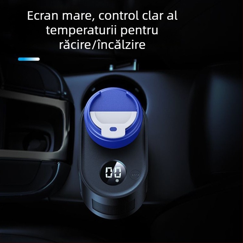 Ceșuță inteligentă pentru încălzire și răcire, cu afișaj digital mic, pentru mașină, casă și birou