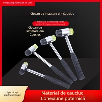 Ciocan de cauciuc detașabil, cu dimensiuni multiple, cap rotund dublu, pentru imprimare și decorare