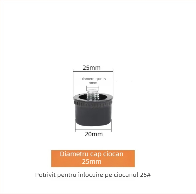 Ciocan de cauciuc detașabil, cu dimensiuni multiple, cap rotund dublu, pentru imprimare și decorare