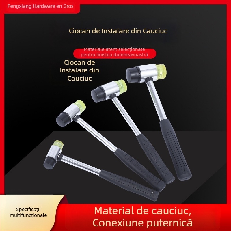 Ciocan de cauciuc detașabil, cu dimensiuni multiple, cap rotund dublu, pentru imprimare și decorare