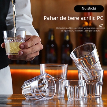 Pahar de bere din acrilic-PC, octagonal, rezistent la căderi, din plastic