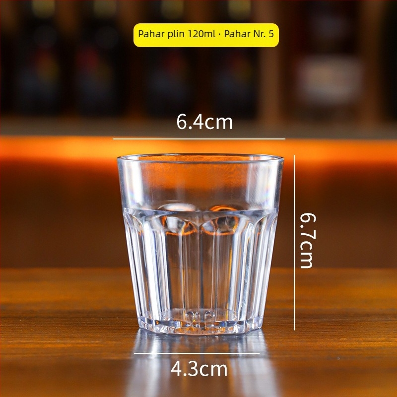 Pahar de bere din acrilic-PC, octagonal, rezistent la căderi, din plastic