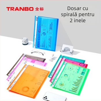 Dosar A4 cu legare la 2 găuri, buzunare triunghiulare pentru depozitare, capacitate mare