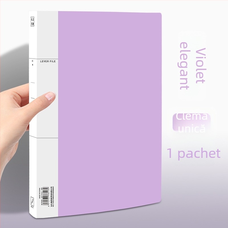 Dosar de documente din plastic, cu clemă lungă și clemă dublă, pentru studenți, organizare documente, format A4/A3.